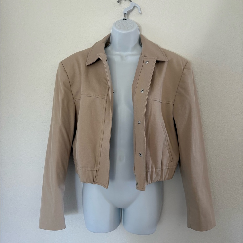 NWOT Zara Beige Button-Up Jacket Small